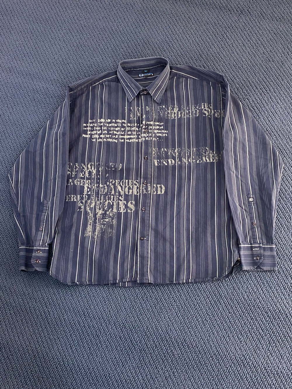 Y2k Point Zero Graphic Button-Up Shirt